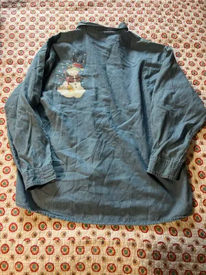 Vintage 90s Snowman Denim Button Down Long Sleeve size XXL thumbnail 6