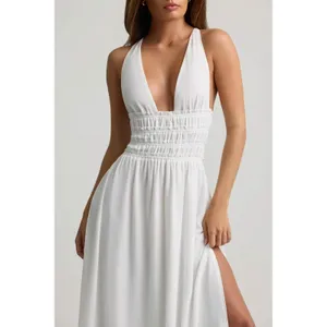 Oh Polly Pryana White Plunge‎ Cross Back Maxi Dress NWT Size US 2 thumbnail 4