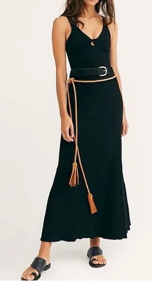 Free People Knit Shine Bright Whimsigoth Boho Grunge Ribbed Witchy Emo Maxi S… thumbnail 1