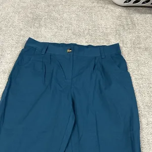 Halara Pants Womens XL Turquoise Blue Cotton Pockets Elastic Waist Joggers New thumbnail 2