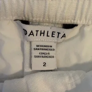 Athleta Retreat‎ Linen White Jogger Pants Elastic Drawstring Pockets Size 2 thumbnail 5
