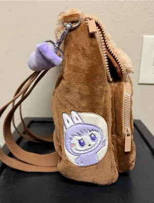 Membership Exclusive POP MART The Monsters Fuzzy Backpack Labubu thumbnail 1