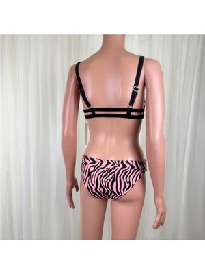 TiniBikini Two Piece Zebra Stripe Swimsuit Size Small thumbnail 3
