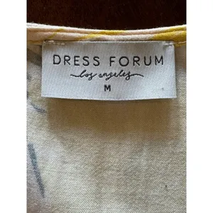 Dress Forum Wrap‎ Dress Womens M Yellow Floral Tropical Short Sleeve Mini thumbnail 9