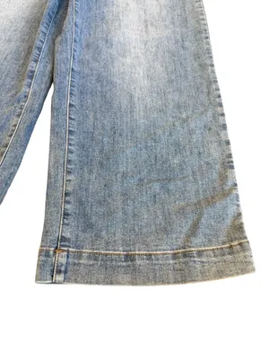 Tribal Jeans Audrey Light Wash Wide Leg Cropped Jeans Button Size 8 Women's NWT thumbnail 7