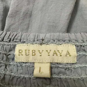 Bohemian Embroidered Peasant Blouse Gray Size L thumbnail 4
