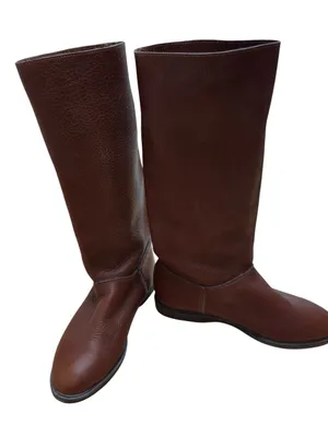 Eddie Bauer Brown Leather Tall Riding Boots Vibram Sole Women Approx US 8 EU 39 thumbnail 4