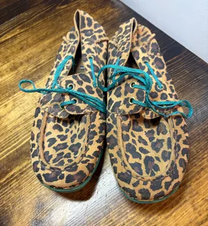 Ariat Tan Leopard Print Loafers‎ Size 7.5 thumbnail 1