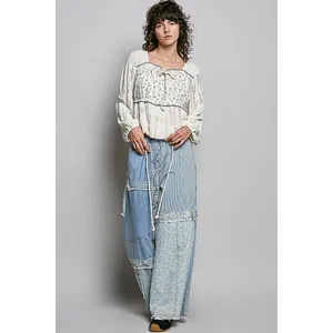 POL Square Neck Lace Long Balloon Sleeve Top - Medium‎ thumbnail 5