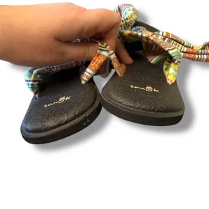 Sanuk Yoga Sling 2 Sandals Women's Size‎ 9 Black Multicolor Stretch Comfort thumbnail 6