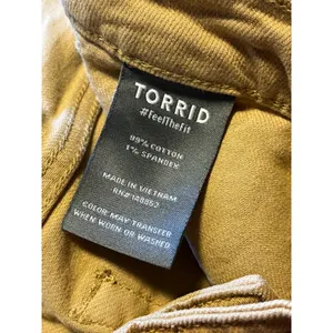 Torrid Womens Khaki‎ Button Fly Raw Hem Crop Utility Pants Ochre Plus Size 22T thumbnail 6
