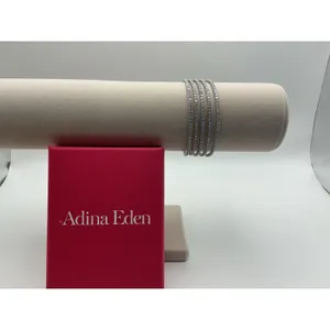 Adina Eden Silver Tone 5 Row Illusion CZ Tennis Bracelet NIB Waterproof thumbnail 2