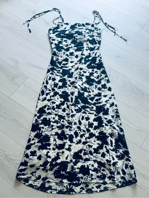 Thirty Thirty Cow Print Satin Maxi Dress Size Medium thumbnail 3