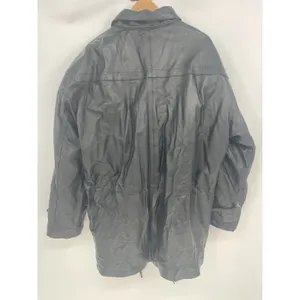 Vintage 90S‎ Black Leather Fields Coat Mens XL toggle Closure, Leather Jacket thumbnail 11
