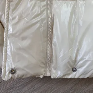 A New Day Women’s Cropped Puffer Jacket Pearl Medium Shiny Y2K Streetwear thumbnail 3