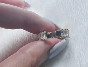 FULL cubic zirconia CZ stone rings eternity band open size ring thumbnail 5