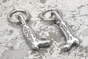Stainless Steel Silver Cowboy Boot Earrings thumbnail 1
