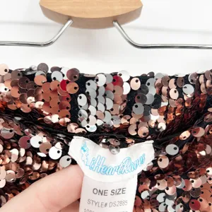 iHeartRaves Rose Gold Silver Sequin Micro Mini Dress Festival Rave Wear One Size thumbnail 3