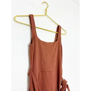 Aritzia Wilfred Saturn Mini Dress Size XS Brown Wrap Stretch Preppy Minimalist thumbnail 9