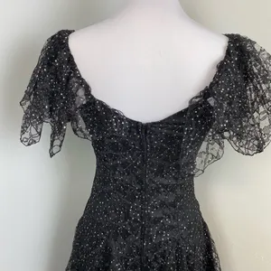 Vintage Nuance Black Shimmering Witchy Goth Dress Small thumbnail 6