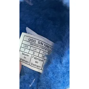 UGG Fluff Yeah Slides Royal Blue Sheepskin Platform Sandals Almost New Womens 7 thumbnail 7