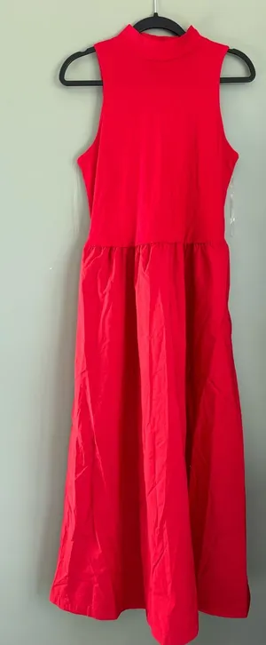 a new day Vibrant Red Sleeveless Mock Neck Maxi Dress thumbnail 1