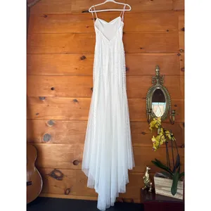 NWT Lulus Radiant Presence White Sequin Sleeveless Backless Maxi Dress Bridal M thumbnail 7