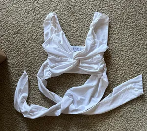 Princess Polly White Tie Top thumbnail 2