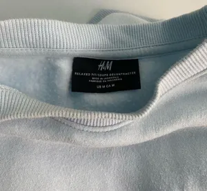 H&M Blue Cotton Crewneck Pullover Sweatshirt thumbnail 3