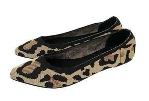 Mia Ballerina Pointed Stretch Flats Animal Print Tan Size 6 NEW thumbnail 1