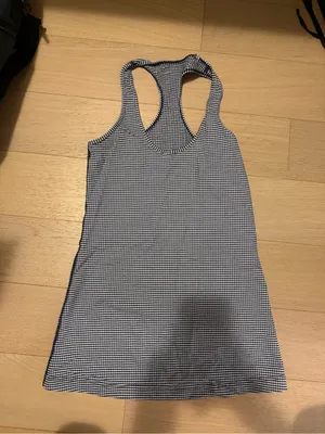NWOT Lululemon Gingham Black and White Racerback Tank thumbnail 3
