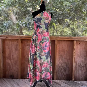 ASOS Design Women's Colorful Floral Print One Shoulder Midi Dress Size 6 thumbnail 3