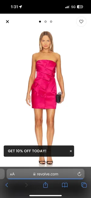 Revolve NWT A.L.C. Talita Ruffle Strapless Dress in pink. Size 12 thumbnail 6