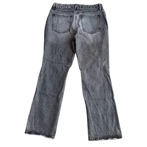 Good American Size 10/30 Curvy Twist Straight Leg Jeans Washed Black‎ Split Hem thumbnail 7