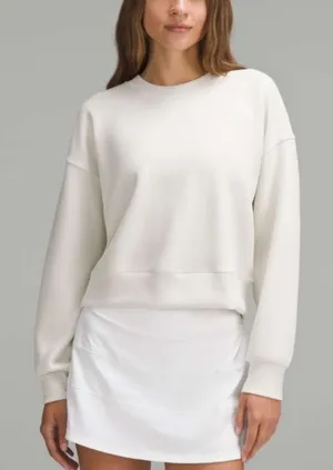 Lululemon Softstreme Cropped Crew Size 4 Pullover Sweatshirt Bone thumbnail 1