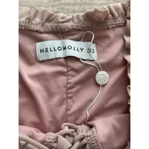 HELLO MOLLY Can I Get A‎ Witness Dress Medium Pink Ruched Lace Up Off Shoulder thumbnail 3
