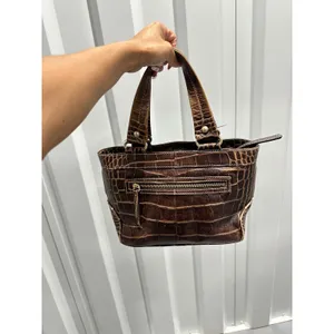 Dooney & Bourke Brown Croc Embossed Leather Small Satchel Bag J6277024 thumbnail 3