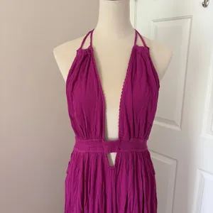 Free People Maxi Dress Look Into The Sun XL Baton Rouge Halter Boho Cutout thumbnail 5
