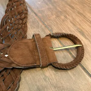 Suede Finish Braided Leather Belt sz 13 thumbnail 3