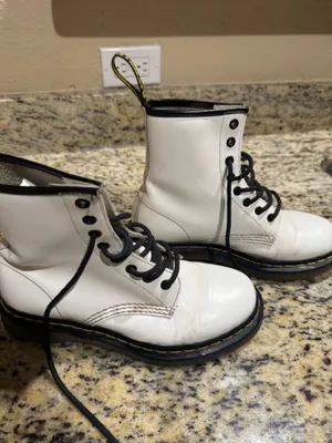 Dr. Martens White Patent Boots thumbnail 3