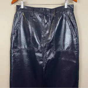 Pistola‎ Alice Utility Midi Skirt in Navy Vinyl Size 29 thumbnail 5