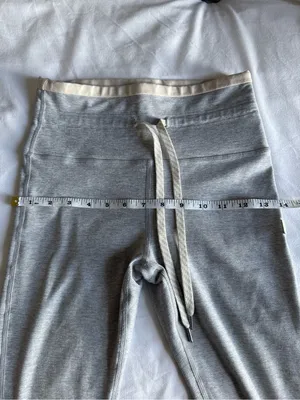 Vuori Light Heather Cream Grey Vibe Elevation Drawstring Leggings VW452 Small thumbnail 7