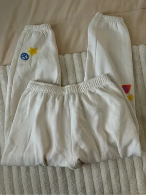 Pacsun White Sweatpants with Colorful Patch Details thumbnail 6