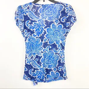 INC INTERNATIONAL CONCEPT Blue Top Blouse Small thumbnail 3