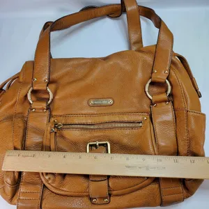 Michael Kors Rust Brown Multi Pocket‎ Pebbled Leather Shoulder Bag Y2K Hobo thumbnail 5