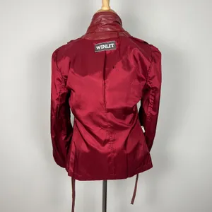 Vintage WINLIT Leather Jacket Womens Small M Red Rust Mod Gogo Hipster 1960s‎ 13 thumbnail 11