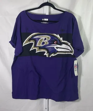 National Football League NWT Baltimore Ravens T-shirt - Womens Size XXL - Purple/White thumbnail 1