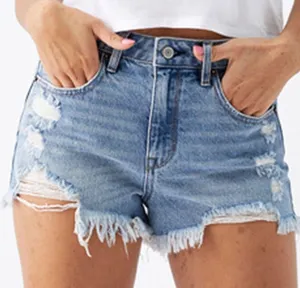 PacSun Blue High Waisted Denim Festival Shorts thumbnail 5