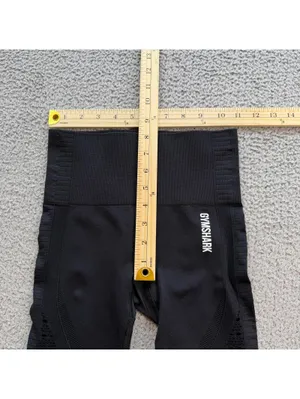 Gymshark Leggings Womens XS Black Seamless High Waisted Cropped Athletic Workout thumbnail 3