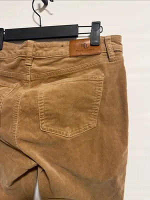 Lauren Ralph Lauren Tan Corduroy‎ Straight Leg Pants 4P Camel Brown Preppy thumbnail 12